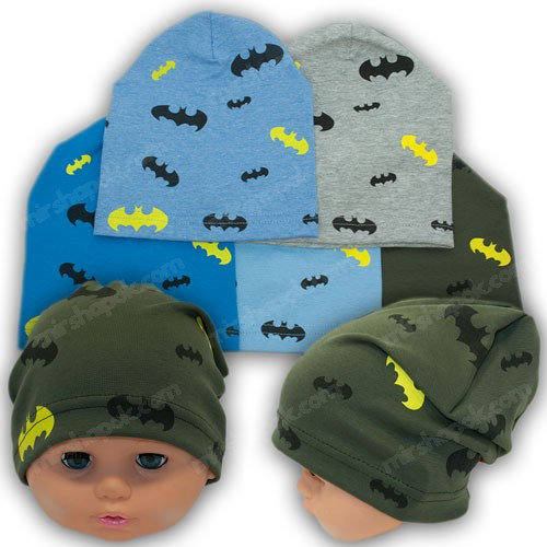 ОПТ Трикотажні шапки дитячі Batman, р. 46-48 (5 шт./набір)