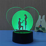 Подарунок дівчині на Мікола, 3D Світильник Романтика, подарунок на Мікола дівчині, подарунки на св Миколи, фото 3