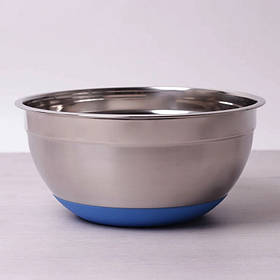Миска Kamille d-26 x 12 см із нержавіючої сталі із силіконовим дном КМ-4350