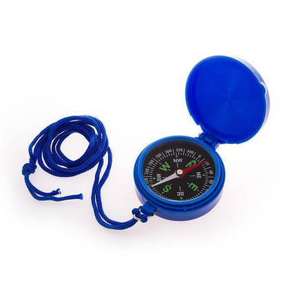 Компас магнітний для туриста DL45-7 діаметр 45 мм складаний на ремінці для походів, фото 1
