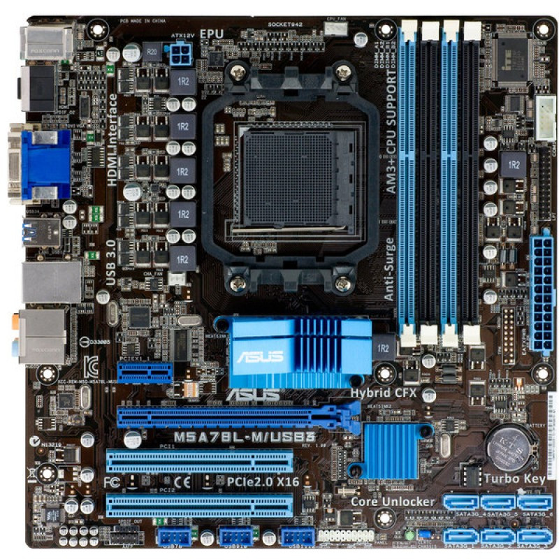 Плата під AMD sAM3+ AM3 ASUS M5A78L-M/USB3 на DDR3 ! Розуміє ВСІ 2-6 ЯДЕРНІ ПРОЦИ AM3 + FX СЕРІЮ !!!