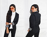 Модний жіночий подовжений піджак з регулюється рукавом і шліцом ззаду р. 42-54 . Арт-4068/58, фото 3