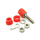 Роз'єм, гніздо під банан "мама" JS-910B (Червоний), фото 2