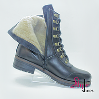 Жіночі черевики гридерс шкіряні зимові чорного кольору «Style Shoes», фото 4