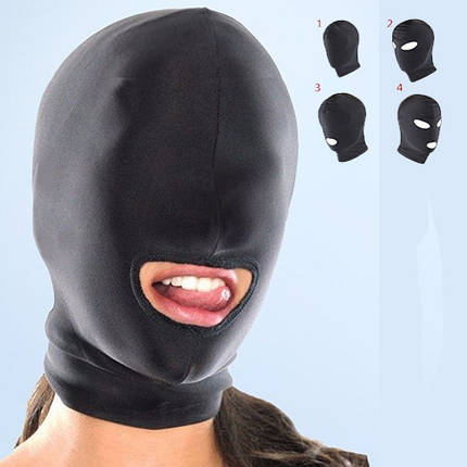Маска на голову балаклава BDSM SubSpace 1шт відкритий рот очі закрита бдсм, фото 1