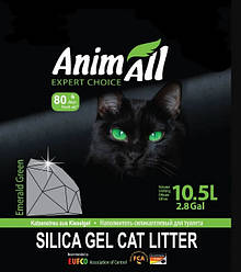 Наповнювач туалетів для кішок AnimAll Emerald Green силікагель Зелений смарагд 10.5 л