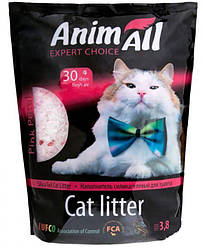 Наповнювач туалетів для котів AnimAll Pink Petal силикагель Рожевий хлібсток 3.8 л