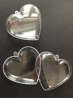 Прозрачный подвесной сердце 8 см
