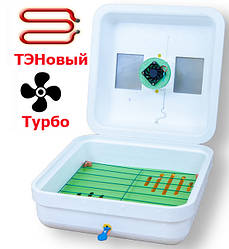 Домашній інкубатор Рябушка Турбо 70 яєць вентилятор, цифровий