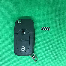 Корпус выкидного авто ключа для Audi A1, A2, A3, A4, TT (Ауді A1, A2, A3, A4, TT) 2 кнопки, лезо HU66