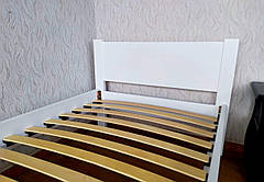 Біле односпальне ліжко з масиву натурального дерева "Економ" від виробника 80х190, Білий, фото 2