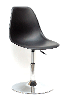 Стілець на хромованій опорі диска Nik CH-BASE чорний 04 пластик, дизайн Charles and Ray Eames, фото 2
