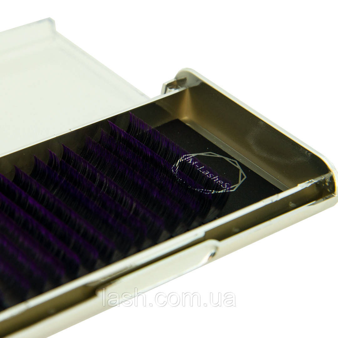 Вії омбре колір фіолетовий M-Lashes 0.07 мікс 8-15 мм