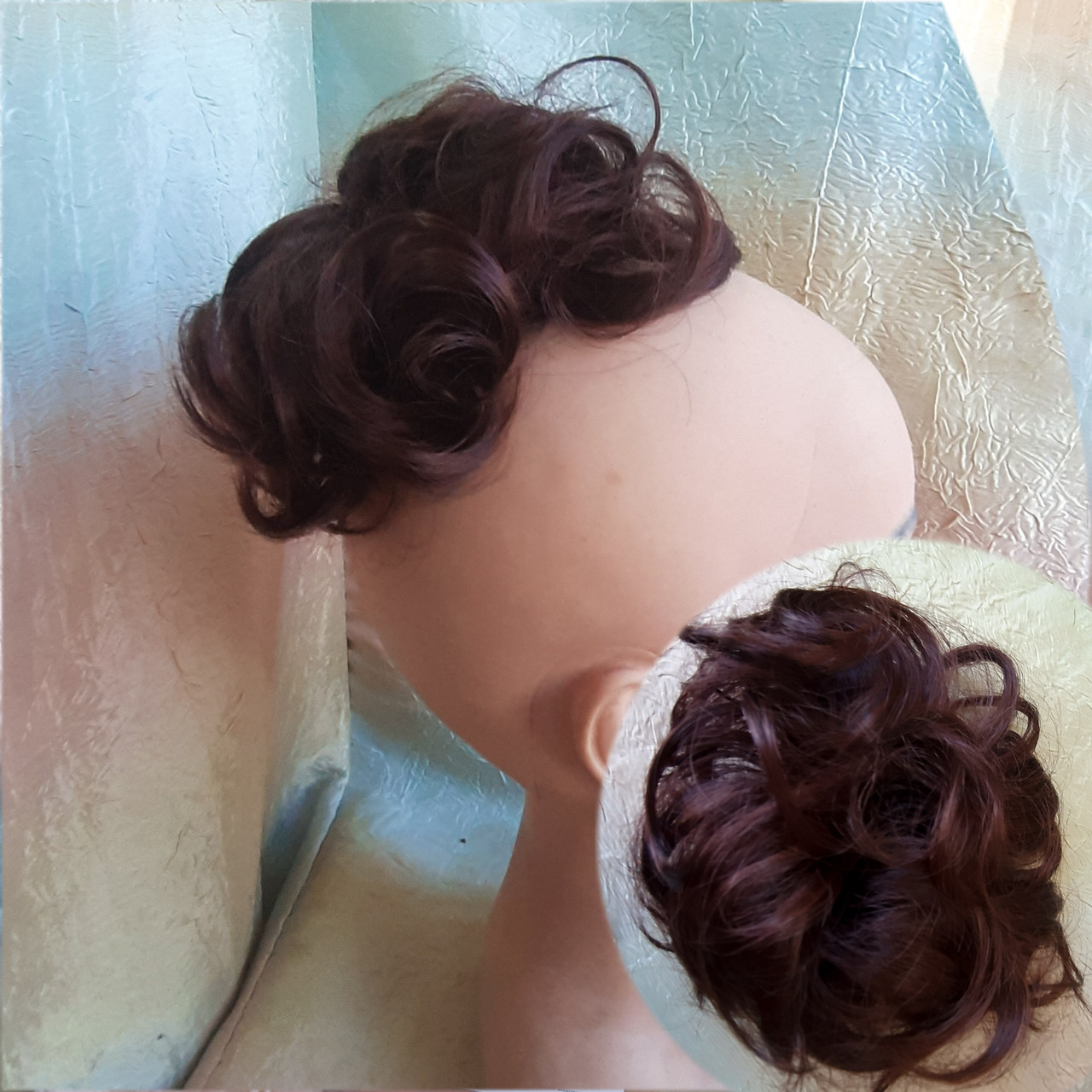 Гумка шиньон з канекалона яскраво-каштановий 0215V-33A, фото 1