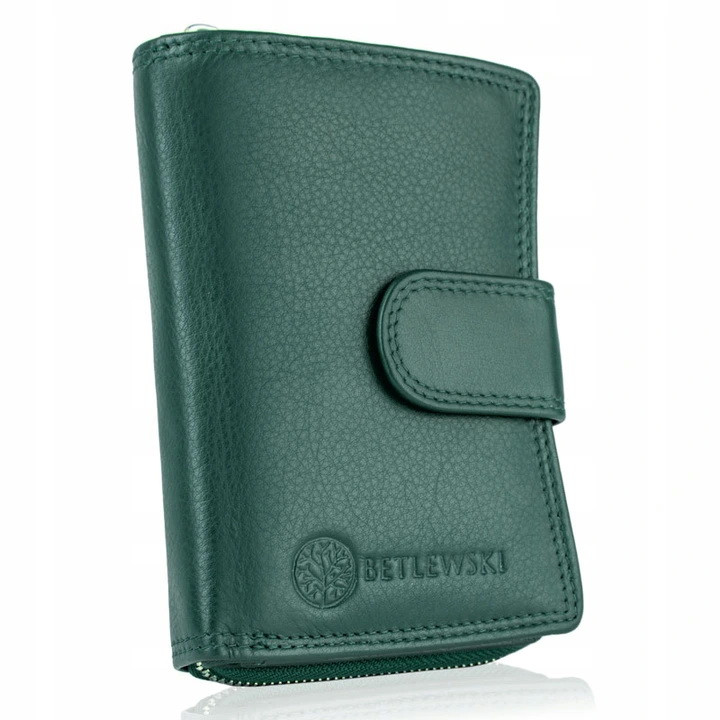 Жіночий шкіряний гаманець Betlewski з RFID 9 х 13,5 х 3 (BPD-SS-19) - зелений