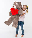 Плюшевий ведмідь з серцем Mister Medved Латки Капучіно 100 см, фото 2