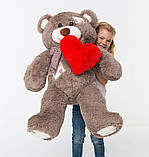 Плюшевий ведмідь з серцем Mister Medved Латки Капучіно 100 см, фото 3