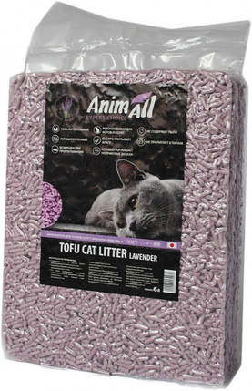 Наповнювач туалетів для кішок AnimAll Tofu Lavender з ароматом лаванди 4.66 кг (10 л), фото 2