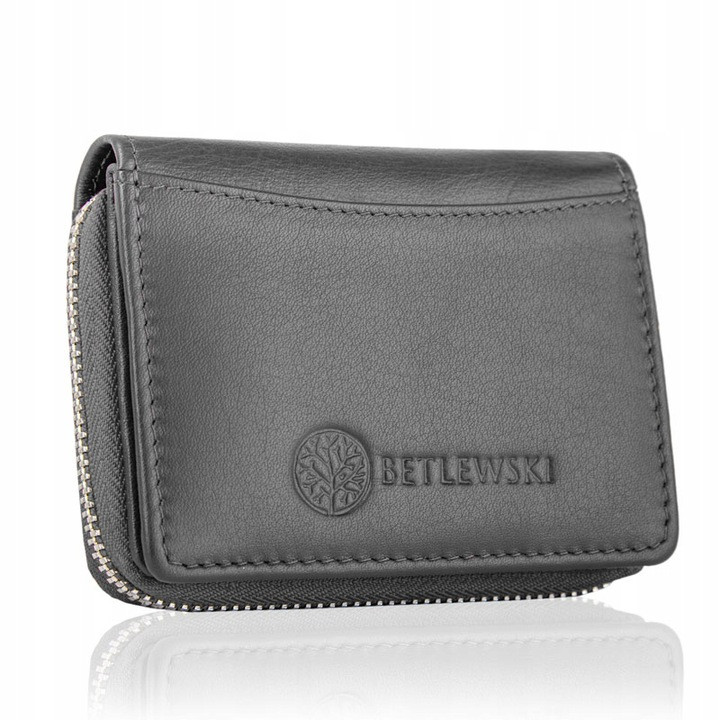 Жіночий шкіряний гаманець Betlewski з RFID 10,5 х 8 х 2 (BPD-SS-20) - сірий