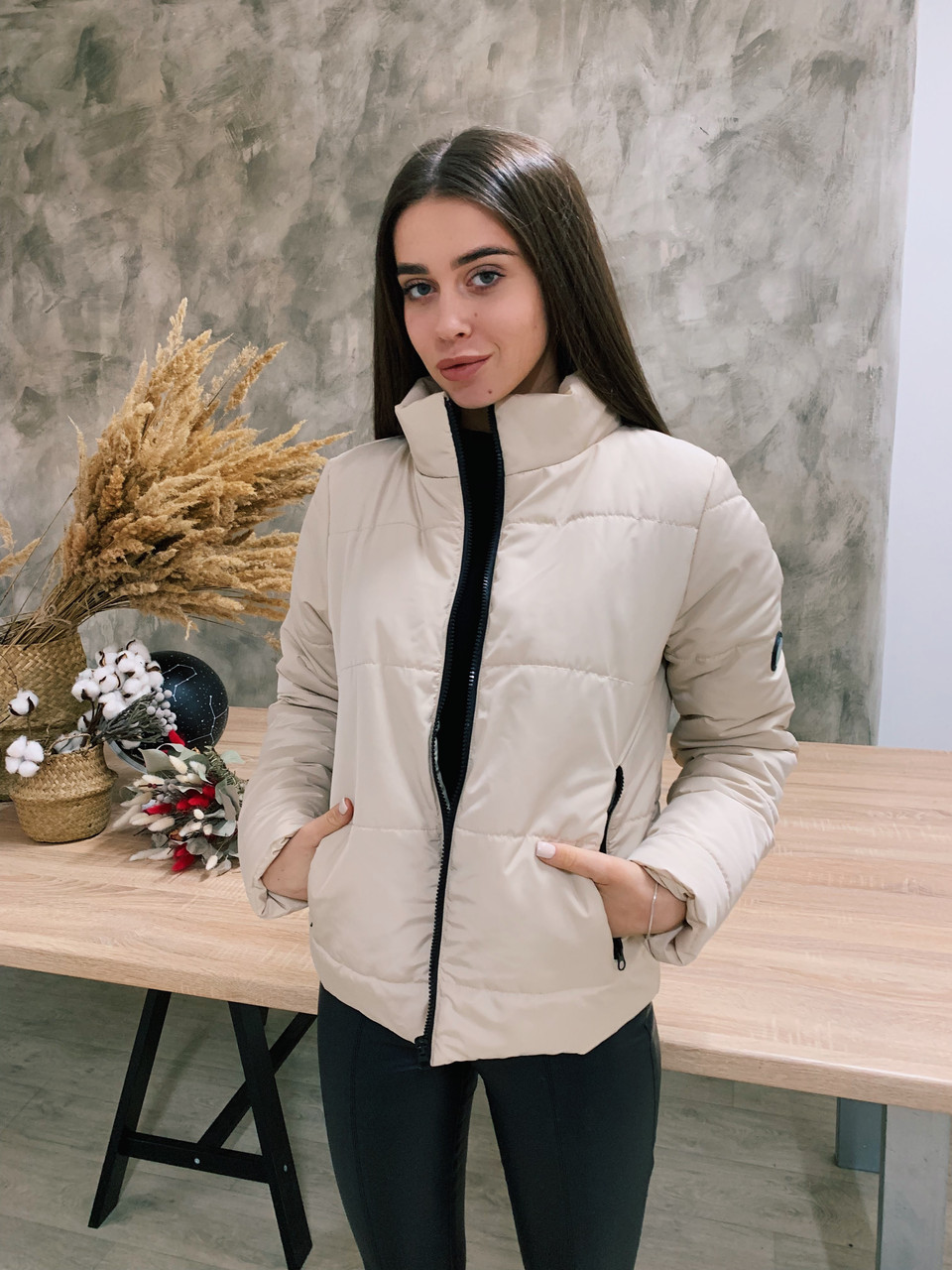 Демісезонна куртка К 0020 з 06 бежевий
