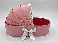 Подарункові коробки, упаковка подарунків , упаковка для квітів колиска для новонароджених рожева 33*17*8 см