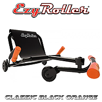 Самокат-каталка с сиденьем для детей EzyRoller Classic Black Orange, черно-оранжевый