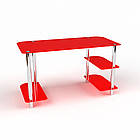 Скляний Комп'ютерний стіл Альтаїр. Письмовий стіл зі скла для дому і офісу
