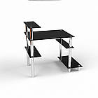 Скляний Комп'ютерний стіл Веста. Письмовий стіл зі скла для дому і офісу