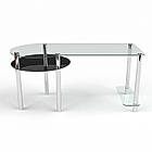 Скляний Комп'ютерний стіл Вікторія. Письмовий стіл зі скла для дому і офісу