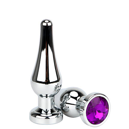 Анальна пробка 3.6 см середня сталева довга Donald M size + мішечок, фото 1