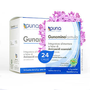 Gunaminoformula (GUNA, Італія). 24 саші, 156 р. 8 незамінних амінокислот для загального здоров'я