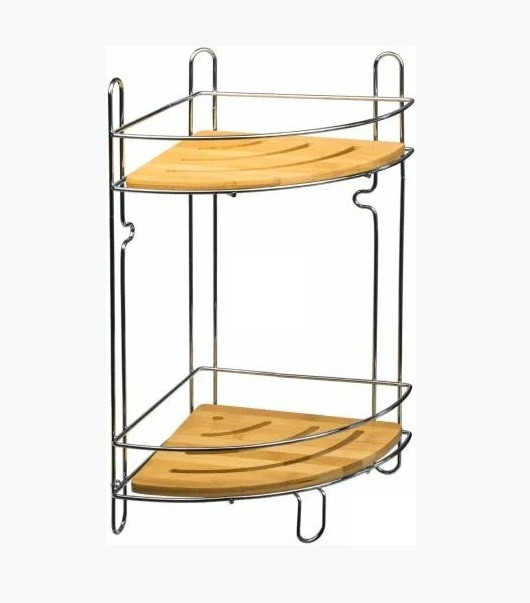 Полиця для ванної кімнати "Бонья" 2х ярусна кутова, фото 1