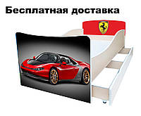 Детская кровать машина гоночная Феррари