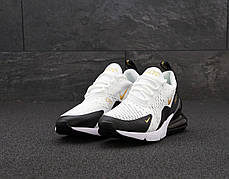 Чоловічі кросівки Найк Nike Air Max 270. White Black. ТОП Репліка ААА класу., фото 3