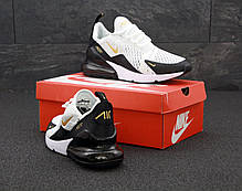 Чоловічі кросівки Найк Nike Air Max 270. White Black. ТОП Репліка ААА класу., фото 2