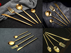 Столовий прилад Snplowum 4 шт. Золотий