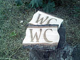 Табличка WC з дерева, 45 * 20 см, фото 3
