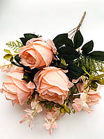 Искусственный букет пионовидная роза с добавками ( персиковая 42 см)