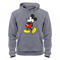 Толстовка пайта серого цвета с капюшоном рисунок Микки Маус c Mickey Mouse
