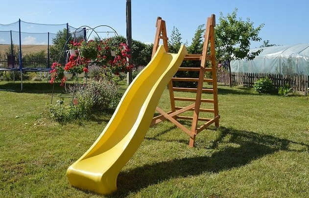 Горка спуск 3 м. с деревянной лестницей, детская игровая площадка - фото 1 - id-p137709132