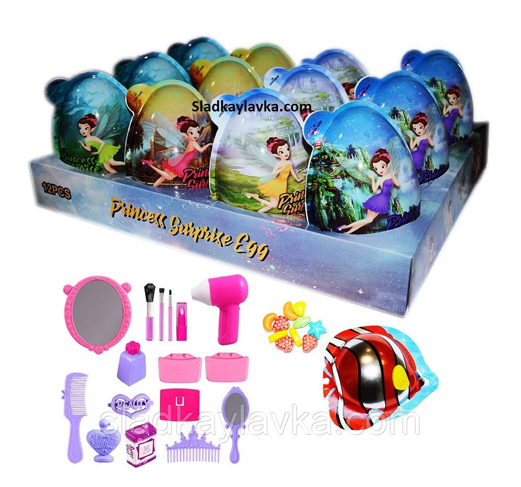 Яйце шоколадне пластикове PRINCESS SURPRISE EGG 12 шт, 15 гр (China)