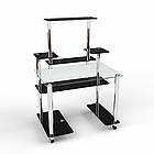 Скляний Комп'ютерний стіл Європа. Письмовий стіл зі скла для дому і офісу