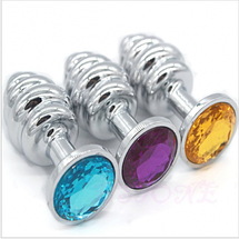 Анальна пробка М 3.4 см ялинка з каменем середня Swarovski Groove M size + подарунковий мішечок, фото 2