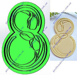 Пластикова вирубка з відбитком "-ка з тюльпанами по контуру" 12см