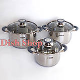 Набір каструль Benson із силіконовими ручками на 6 предметів, фото 2