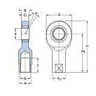 Шарнірна головка з лівою різьбою SIL18 FO, фото 2