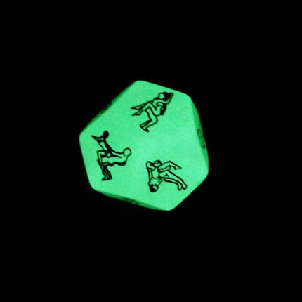 Кубик кістки з позами фосфорний світиться в темряві для сексу та інтимних ігор, фото 2