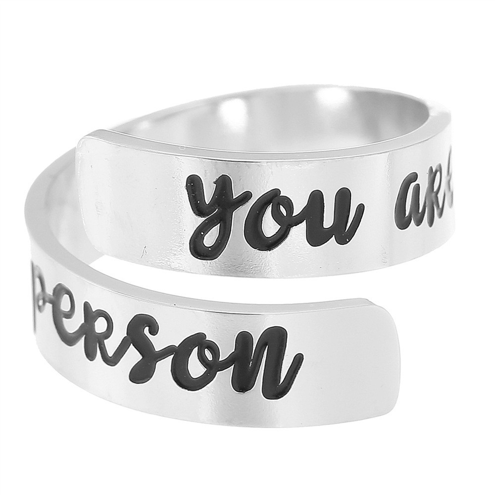 Кільце безрозмірне з написом "Best Fucking Bitches" сріблясте, фото 1