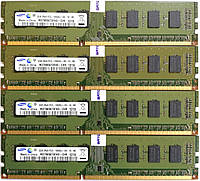 Комплект оперативной памяти Samsung DDR3 8Gb (4*2Gb) 1333MHz PC3 10600U 2R8 CL9 (M378B5673FH0-CH9) Б/У