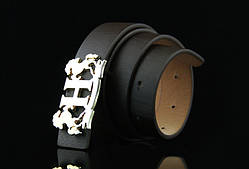 Ремінь GUIZUE унісекс чорний золото 01464